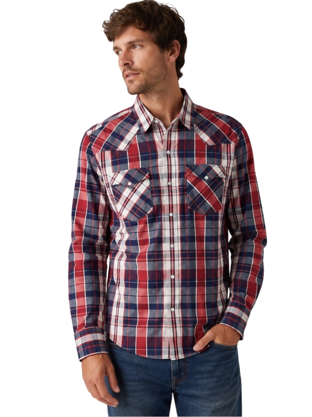 NWT Levi’s Men’s Plaid Western Snap Button Shirt
